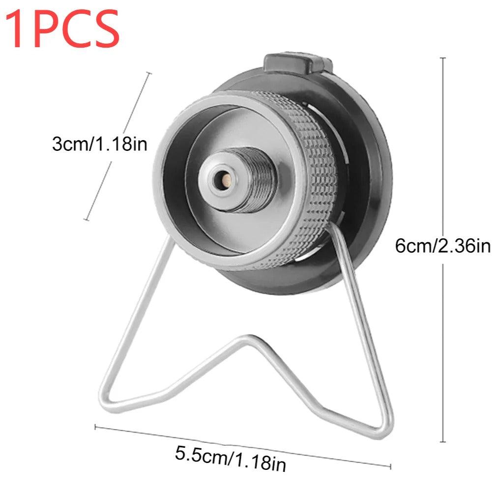 Butane Gas Adapter with Bracket for Camping Stove Use