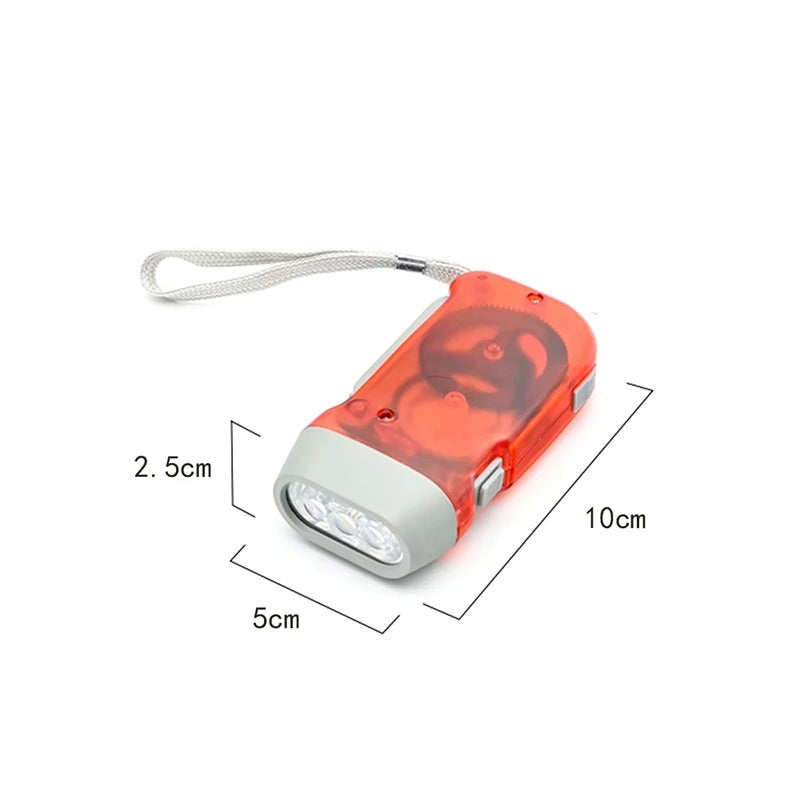 Hand Crank LED Flashlight – Dynamo Charger for Camping
